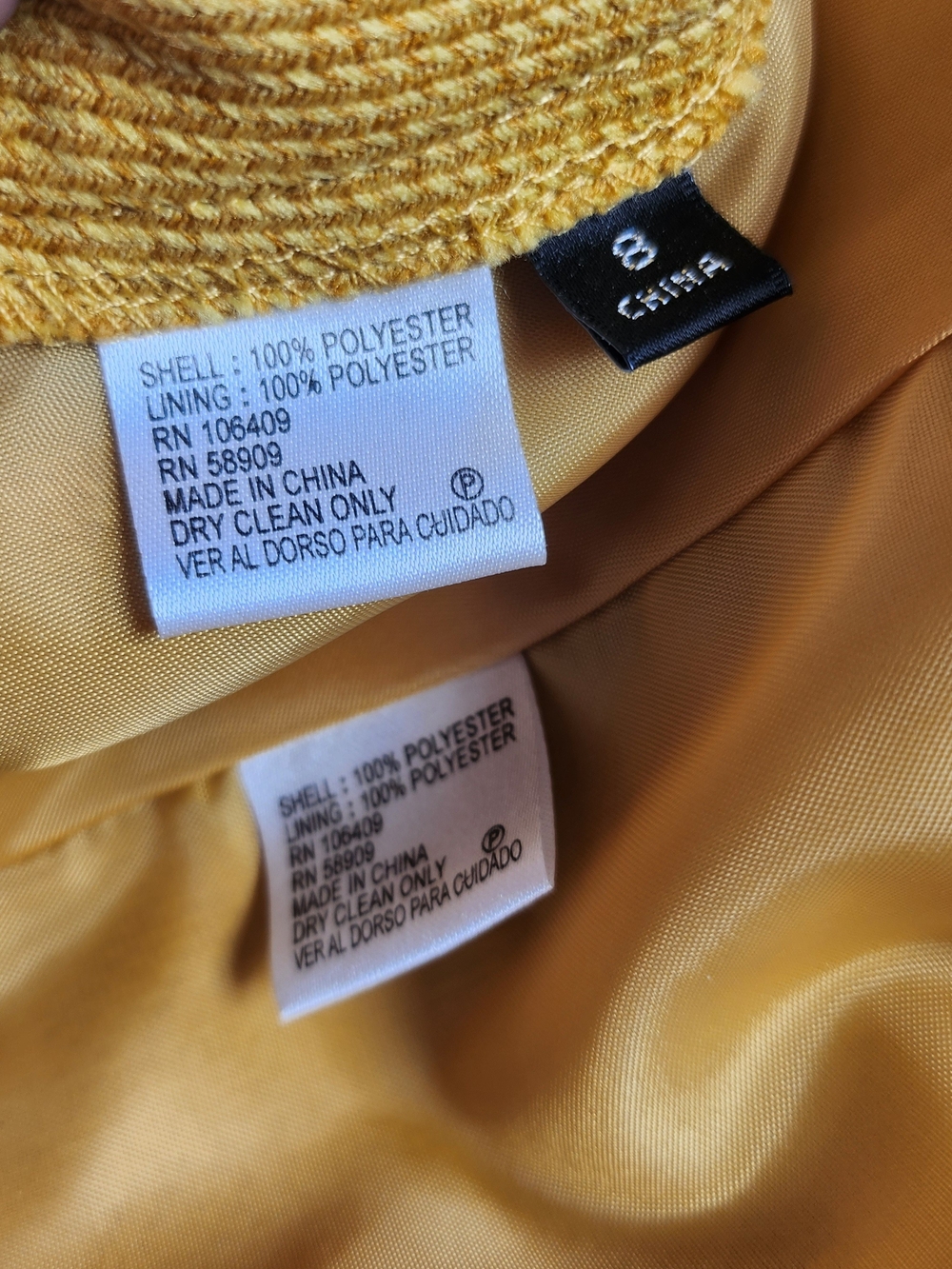 Preston & York Sz 8 Mustard Yellow Ruffle-Trim Skirt Suit - Picture 4 of 7